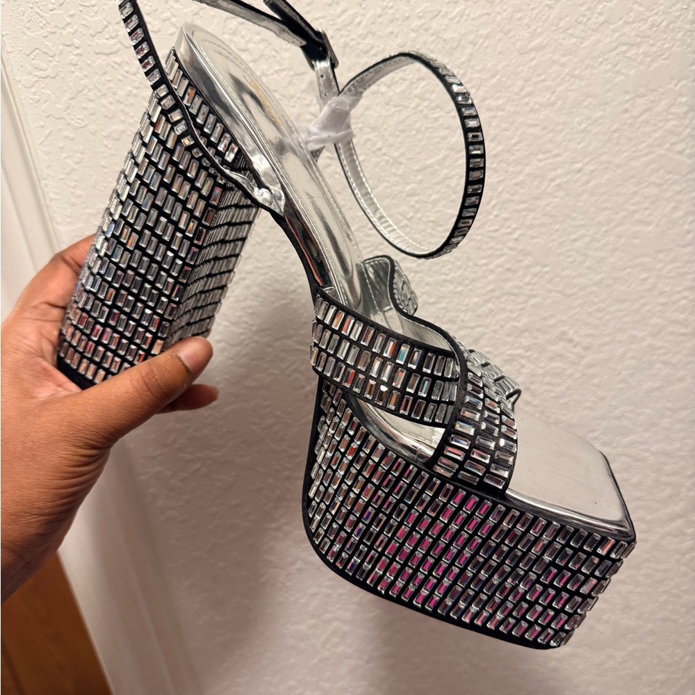 Silver Platform Heels